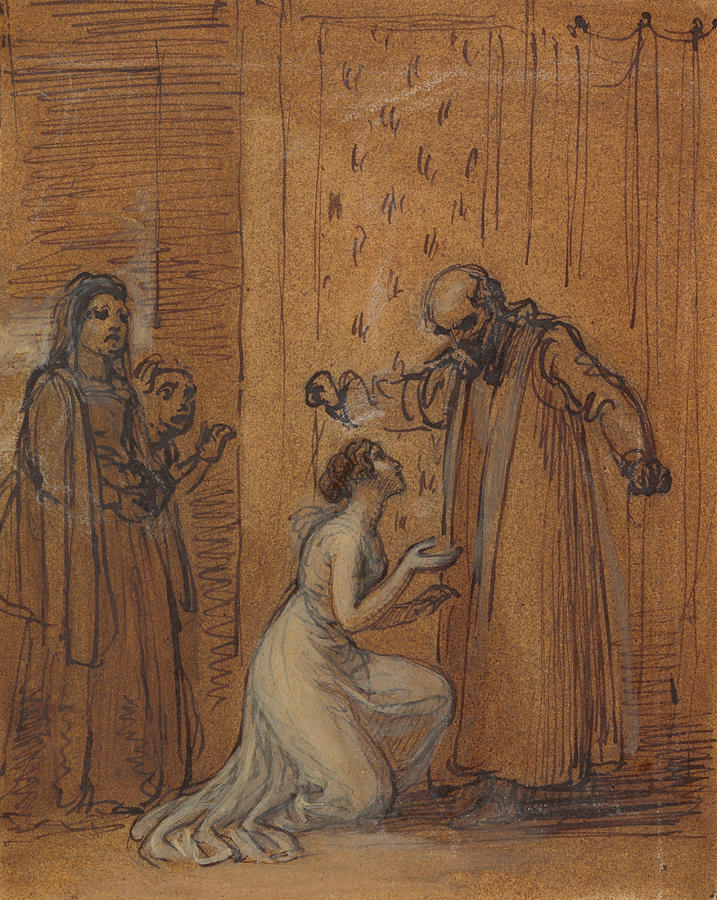 Capulet Railing at his Daughter, Juliet Drawing by Robert Smirke