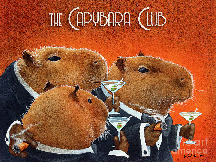 Capybara Club Painting by Will Bullas