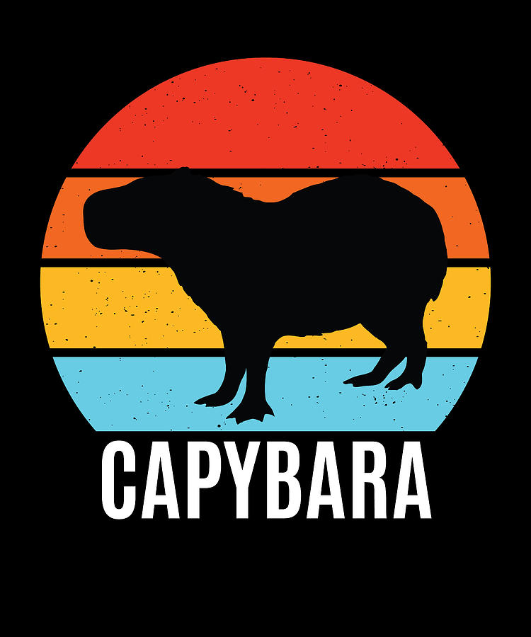 Capybara Retro Capibara Capybara Digital Art by Moon Tees - Fine Art ...