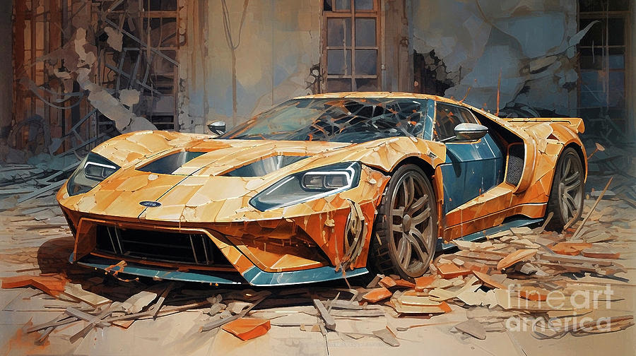 Car Ford Gt Supercar Drawing By Clark Leffler Fine Art America