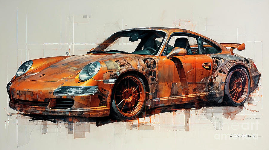 Car 1674 Porsche 911 Carrera 4s Supercar Drawing By Clark Leffler