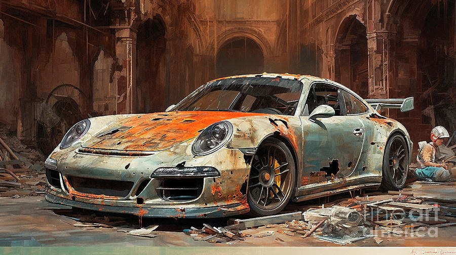 Car 1700 Porsche 911 Gt3 Touring Supercar Drawing By Clark Leffler