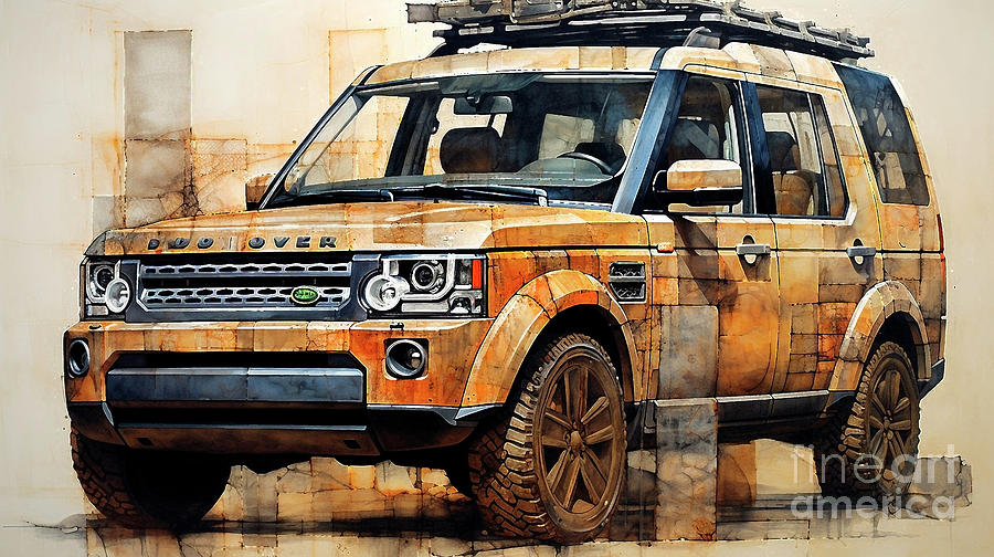Vintage Drawing - Car 1977 Land Rover Discovery by Clark Leffler