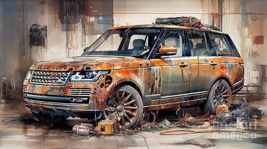 Car 1980 Land Rover Range Rover Svautobiography Drawing