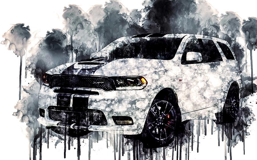 Car 2018 Mopar Dodge Durango SRT 2 1 cars watercolor painting colorful ...