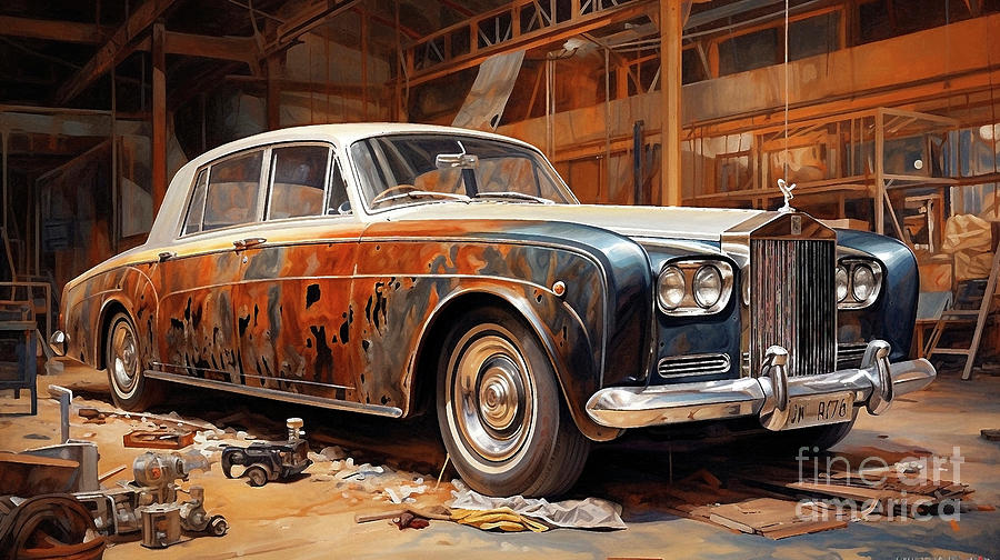 Vintage Drawing - Car 2099 Rolls-Royce Silver Wraith by Clark Leffler