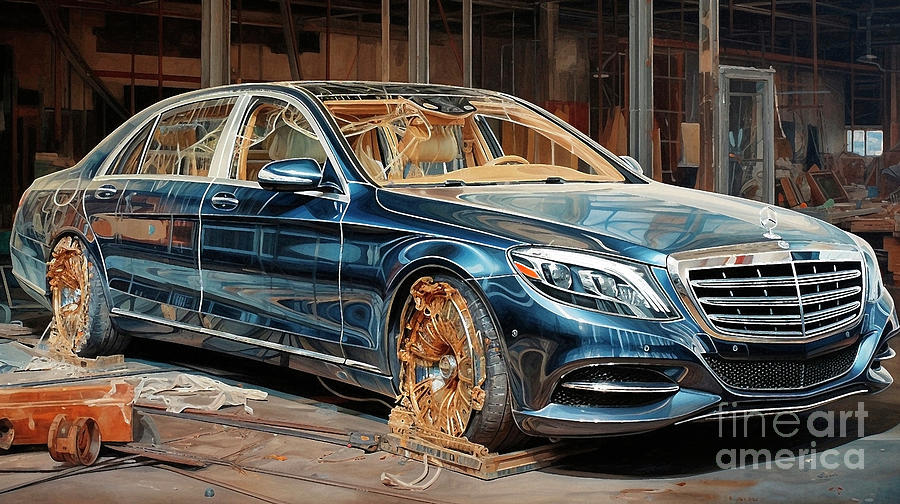 Car 2461 Mercedes-Benz S-Class Drawing by Clark Leffler - Fine Art America