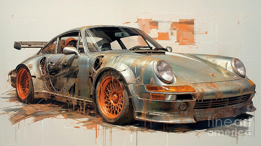 Car 2505 Porsche 911 Turbo Drawing By Clark Leffler Fine Art America