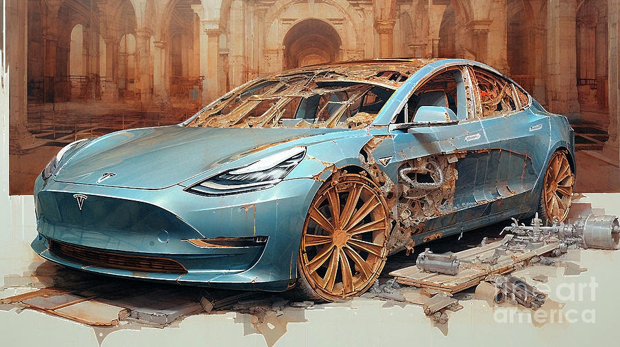 Car 2559 Tesla Model 3 Drawing