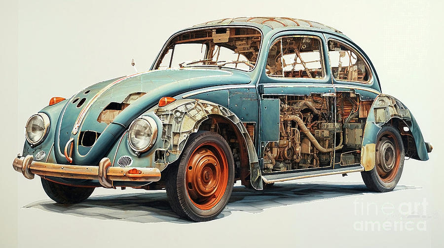 Car 2580 Volkswagen Beetle Drawing