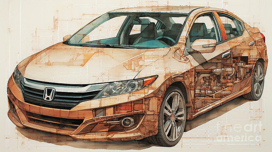 Car 2786 Honda Insight Drawing