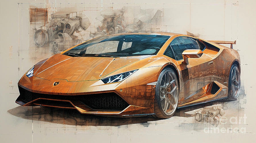 Car 2837 Lamborghini Huracan Drawing