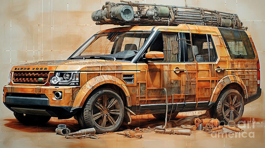 Vintage Drawing - Car 2844 Land Rover Discovery by Clark Leffler