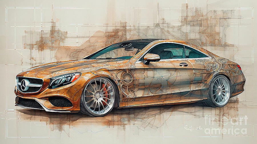 Car 2894 Mercedes-benz S-class Coupe Drawing