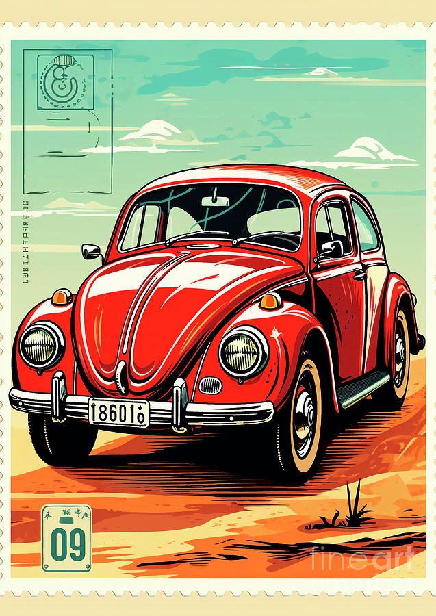 Car 489 Volkswagen Beetle Painting