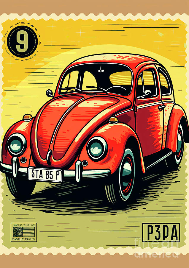 Car 492 Volkswagen Beetle Painting