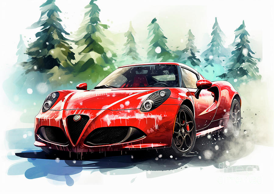 Car 1750 Alfa Romeo Giulietta Quadrifoglio Verde Drawing by Clark Leffler -  Fine Art America