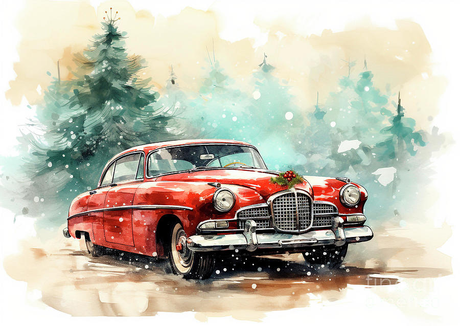 Car 742 Vehicles Jaguar XF vintage with a Christmas tree and some