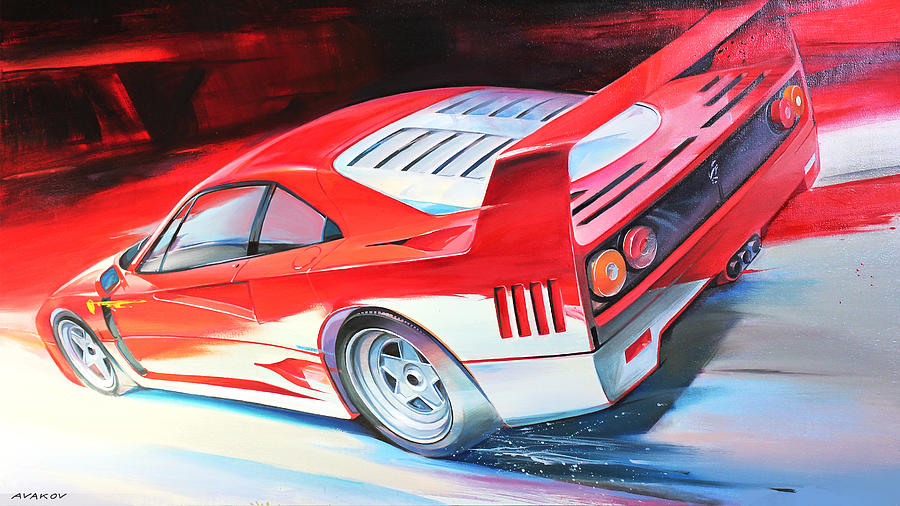 Car art Ferrari F40 by Ilya Avakov