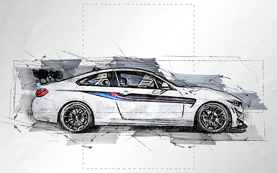 Download Car Bmw M4 Gt4 Side View 2018 Cars Sportscars Digital Art By Hervey Dopson