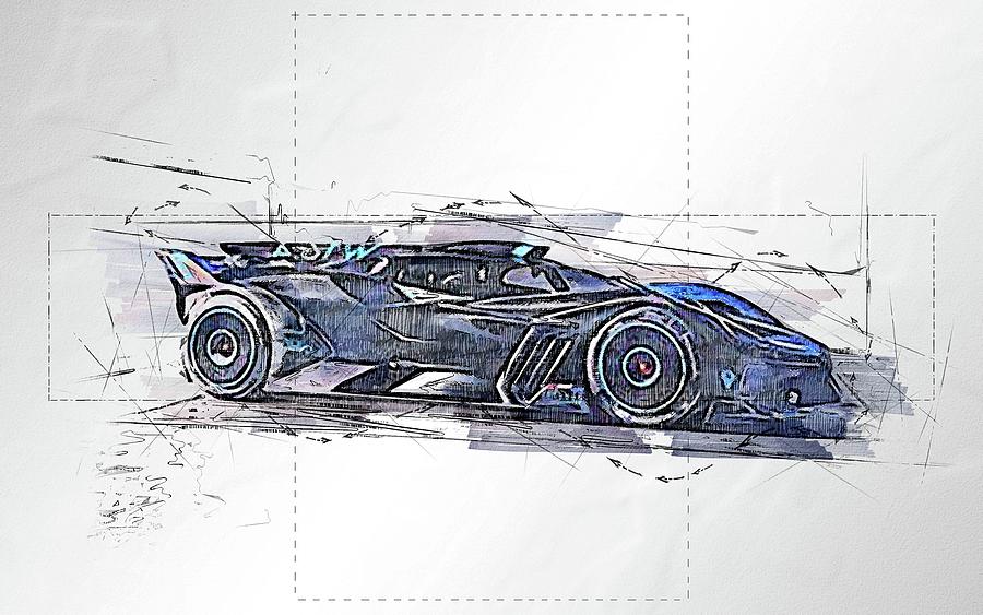 Car Bugatti Bolide Side View 2021 Cars Digital Art by Bren Denprice ...