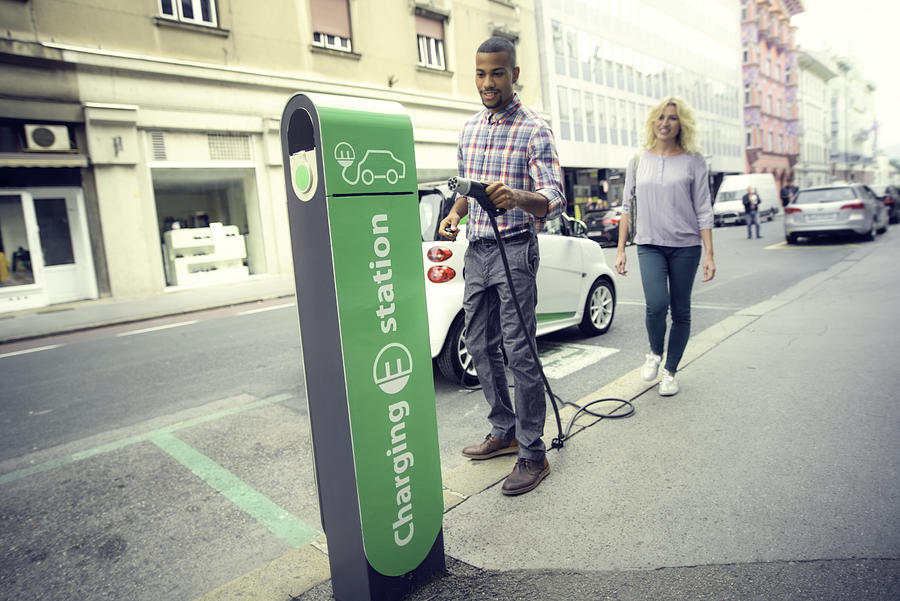 Car charging station Photograph by Simonkr
