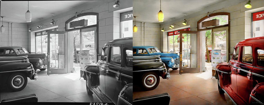 Car - Dealer - Showroom finish 1942 - Side by Side Photograph by Mike Savad