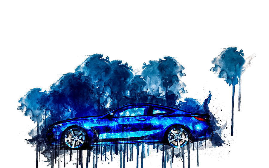 Car Design BMW M850i xDrive Coupe 2020 1 cars automobile watercolor ...