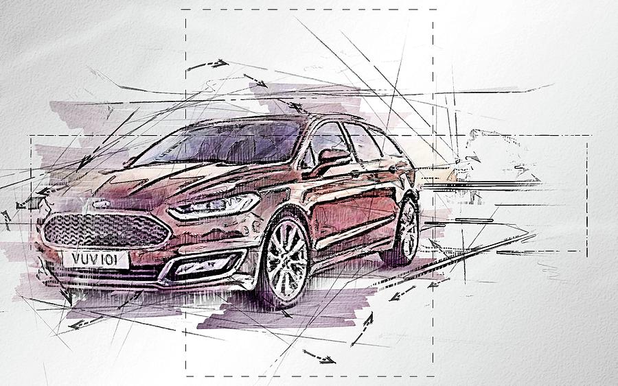periscoop diepgaand terrorist Car Ford Mondeo 2016 Vignale Turnier Wagon Digital Art by Bren Denprice