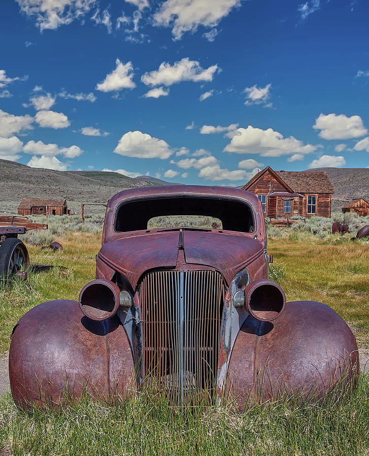Car in Bodie Ghost Town Photograph by Jon Glaser