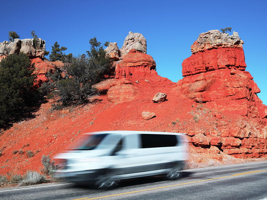 Car in motion, Utah Photograph by Alex Nikitsin Fine Art America