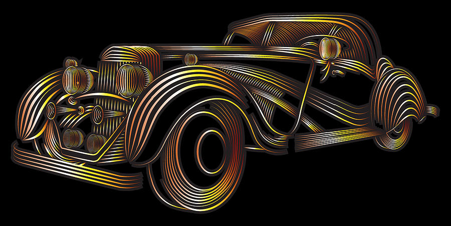 Car Line Art Digital Art by Mohamed Hassouna - Fine Art America