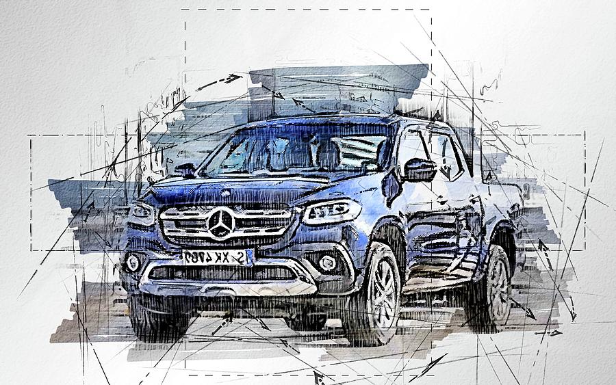 Car Mercedes Benz X Class 18 Suv Pick Up Truck Exterior Digital Art By Hervey Dopson