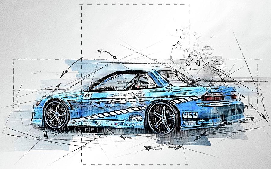 Car Nissan Silvia S14 Drift Cars Tuning Silvia Digital Art By Hervey Dopson