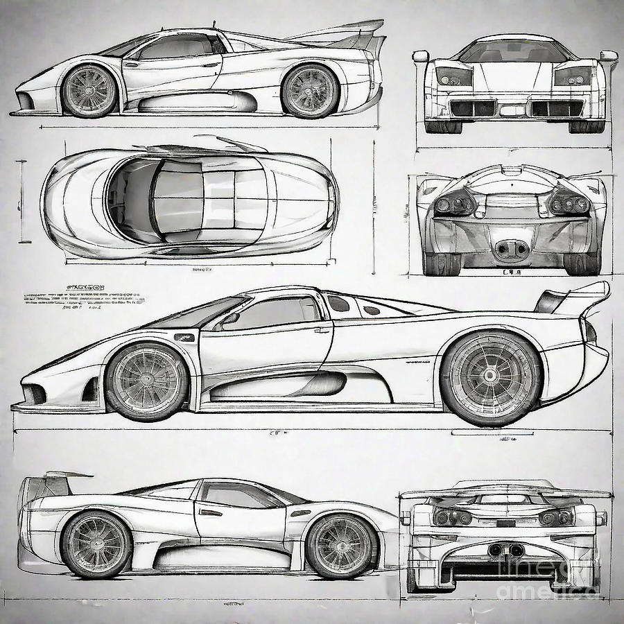 Car SSC Ultimate Aero Drawing by Clint McLaughlin - Fine Art America