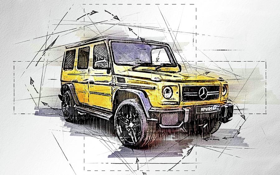 Car Suv Amg Mercedes 2016 G63 Digital Art by Hervey Dopson