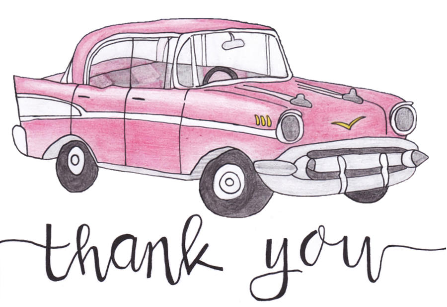 Car Thank you Card Poster Painting by Ava Yvonne | Pixels