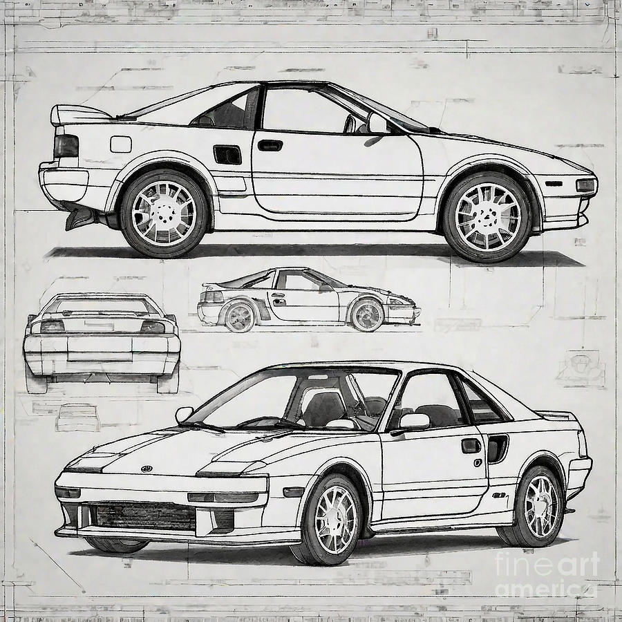 Car Toyota MR2 Drawing by Clint McLaughlin - Fine Art America