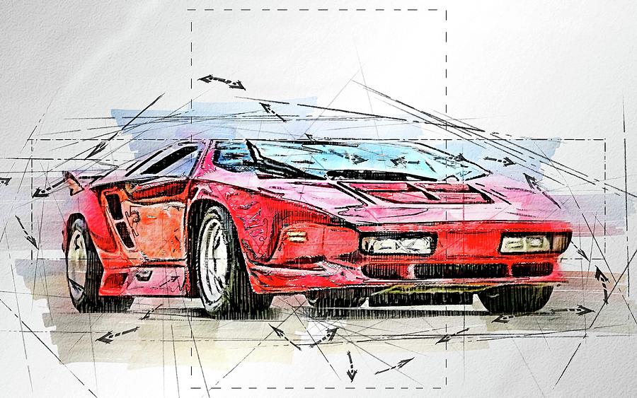 Car Vector W8 Supercars 1990 Cars Cars Digital Art by Bren Denprice