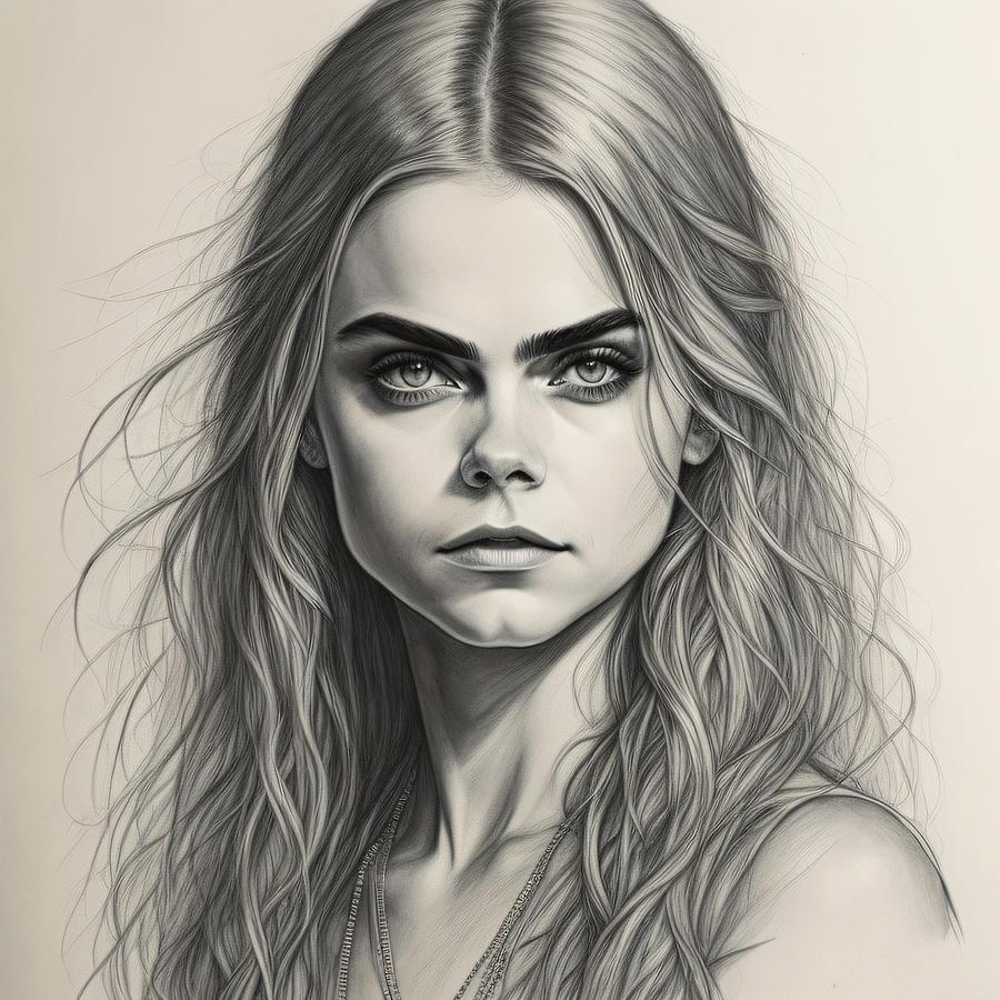 Cara Delevingne Digital Art by Bob Smerecki - Fine Art America