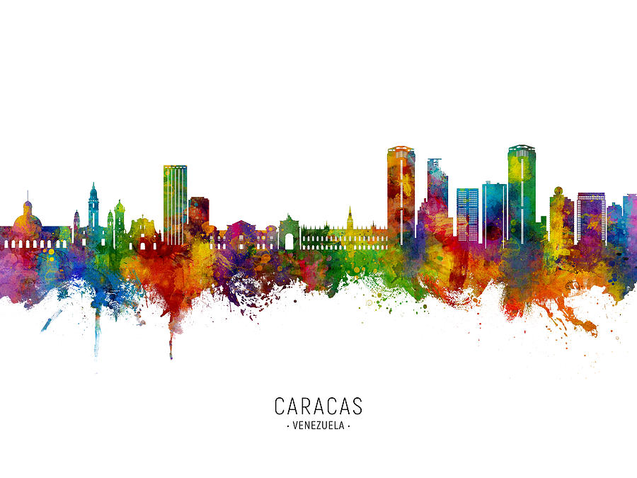 Caracas Venezuela Skyline #58 Digital Art by Michael Tompsett