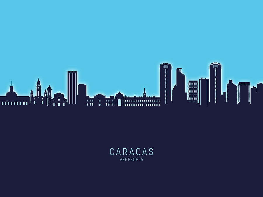 Caracas Venezuela Skyline #74 Digital Art by Michael Tompsett