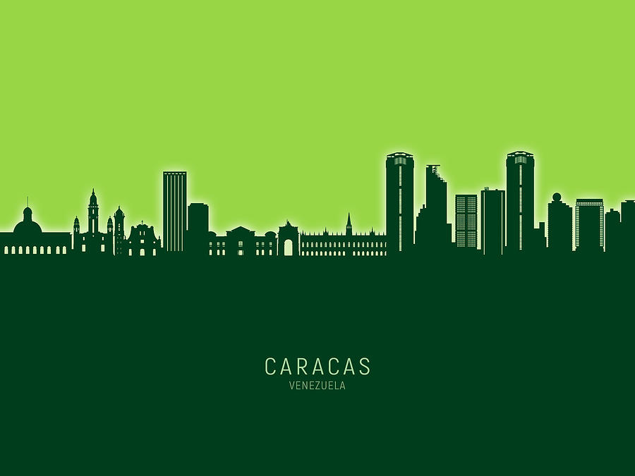 Caracas Venezuela Skyline #75 Digital Art by Michael Tompsett