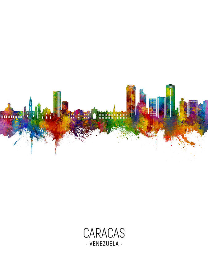 Caracas Venezuela Skyline #80 Digital Art by Michael Tompsett