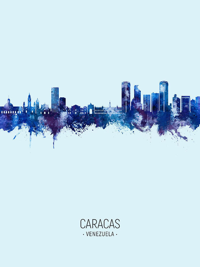 Caracas Venezuela Skyline #82 Digital Art by Michael Tompsett