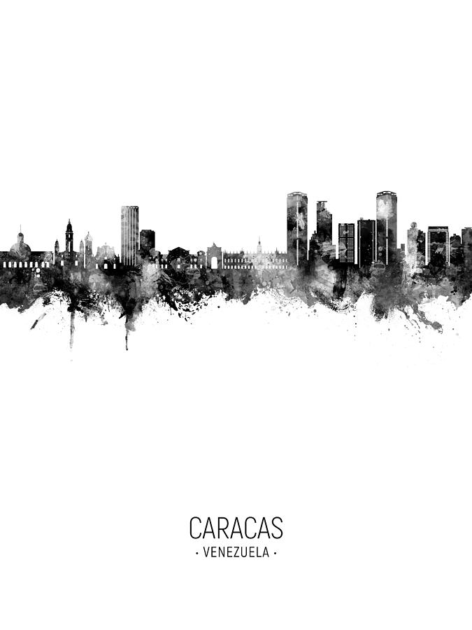 Caracas Venezuela Skyline #84 Digital Art by Michael Tompsett