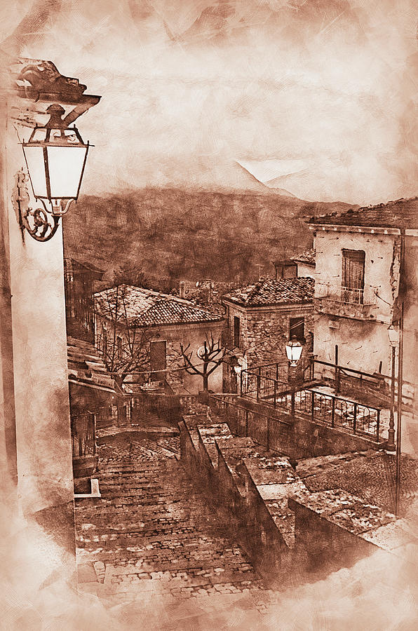 Caramanico, an ancient italian town - 03 Painting by AM FineArtPrints