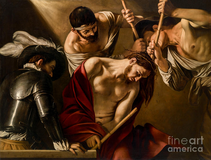 Caravaggio The Crowning With Thorns by Michelangelo Merisi da Caravaggio Photograph by Carlos Diaz