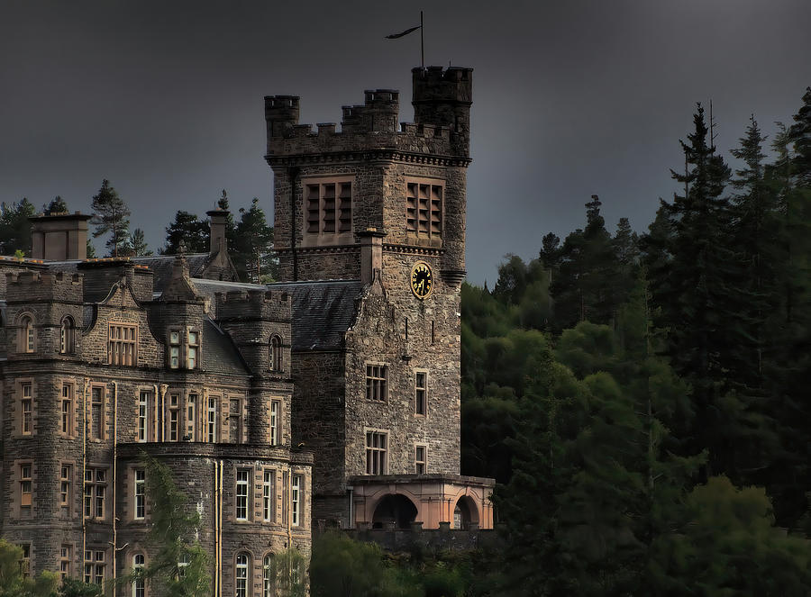 Carbisdale Castle Sutherland Highland Scotland Clocktower Mystery Photograph by OBT Imaging