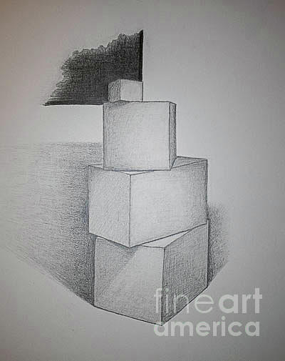 Carboard Boxes Drawing by Nicole Robles